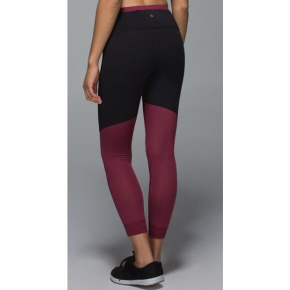 Lululemon athletica Size 6	All You Need Tight Black Jewelled Magenta Leggings - Picture 11 of 11